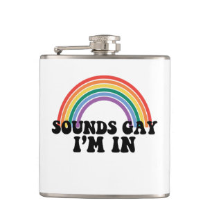 Gay Pride LGBT Regenboog Geluiden Gay Ik Ben In  Heupfles