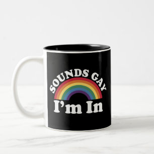 Gay Pride LGBT Regenboog Geluiden Gay Ik Ben In Tweekleurige Koffiemok