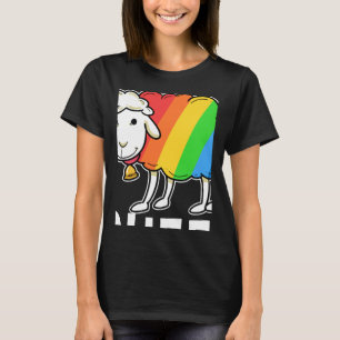 Gay Pride LGBT Schattige de regenboog schaap in de T-shirt