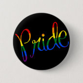 Gay Pride LGBT Zwarte Knop Ronde Button 5,7 Cm (Voorkant)
