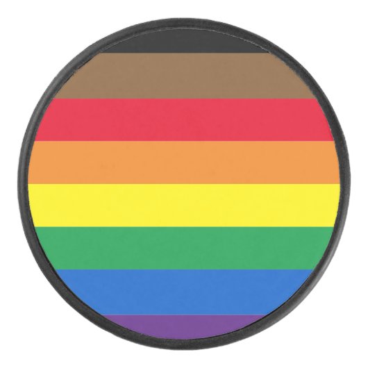 Gay Pride lgbtq diversiteit inclusief regenboogvla Hockey Puck (Voorkant)