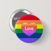 Gay Pride LGBTQ Rainbow Heart Ronde Button 5,7 Cm (Voorkant /achterkant)