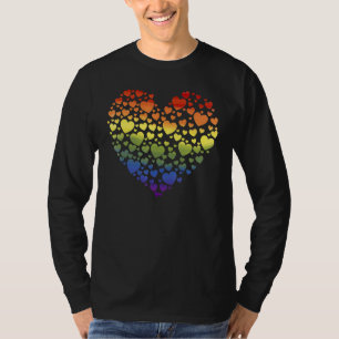 Gay Pride LGBTQ Regenboog Vlag Harten Mensenrechte T-shirt