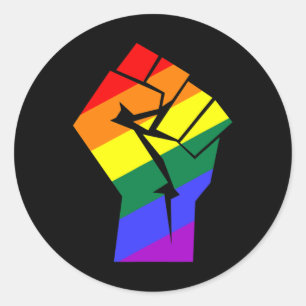 Gay Pride LGBTQ regenboogvlag verzet zich tegen vu Ronde Sticker