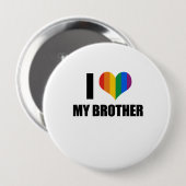 Gay Pride Love broer Ronde Button 4,0 Cm (Voorkant /achterkant)
