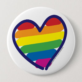 Gay Pride Love Heart Ronde Button 4,0 Cm