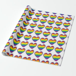Gay Pride Love Hearts Cadeaupapier