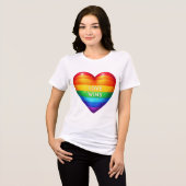 GAY PRIDE LOVE WINE RAINBOW HEART Tri-Blend SHIRT (Voorkant volledig)