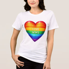 GAY PRIDE LOVE WINE RAINBOW HEART Tri-Blend SHIRT