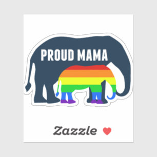 Gay Pride Ma Proud LGBT Mama Elephant Sticker