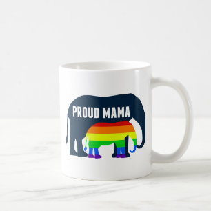 Gay Pride Ma Proud Mama Elephant Rainbow LGBTQ Koffiemok