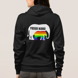 Gay Pride Mam Proud LGBT Mama Elephant Hoodie