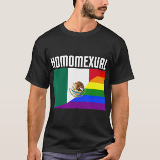 Gay Pride Mexican Rainbow Flag Proud Homoseksueel T-shirt