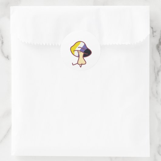 Gay Pride Non-Binary Mushroom Sticker (Sac)