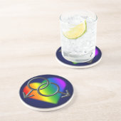 Gay Pride Onderzetters Rainbow Love Drink Coasters (Zijkant)