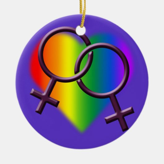 Gay Pride Ornament Personalized Lesbian Love Gifts (Voorkant)