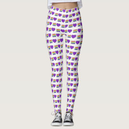 Gay Pride Paarse Heart Rainbow Wedding Cake Love Leggings