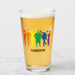 Gay Pride Parade Illustration Personalized Glas