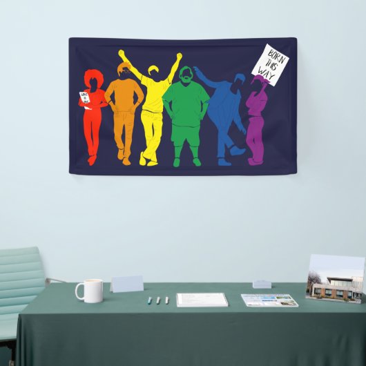 Gay Pride Parade Mensen Illustratie Spandoek (Beurs)