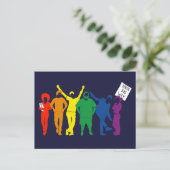 Gay Pride Parade Rainbow Colour People Briefkaart (Staand voorkant)