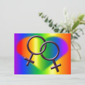 Gay Pride Party Invitations Rainbow Love Cards Kaart (Staand voorkant)