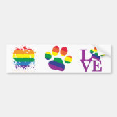 Gay-Pride-Paw-Print Bumpersticker (Voorkant)