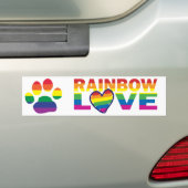 Gay Pride Paw Print Bumpersticker (Op auto)