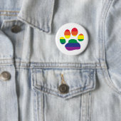 Gay-Pride-Paw-Print Ronde Button 5,7 Cm (In situ)
