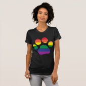 Gay Pride Paw Print T-shirt (Voorkant volledig)