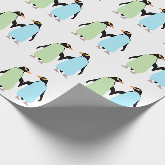 Gay Pride Penguins Holding Hands Cadeaupapier (Hoek)