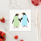 Gay Pride Penguins Holding Hands Servetten (Insitu)