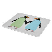 Gay Pride Penguins Holding Hands Snijplank (Hoek)