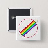 Gay Pride Pin Vierkante Button 5,1 Cm (Voorkant /achterkant)