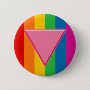 Gay Pride Pink-driehoek Ronde Button 5,7 Cm