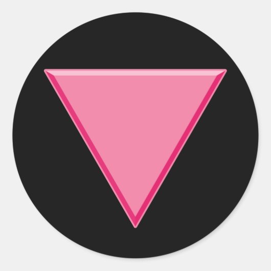 Gay Pride Pink-driehoek Ronde Sticker (Voorkant)