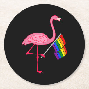 Gay Pride Pink Flamingo Lgbt Pride Month Gifts Ronde Kartonnen Onderzetter