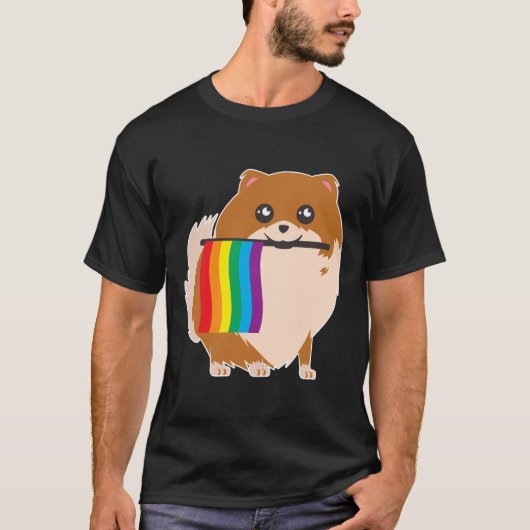 Gay Pride Pomeranian T-shirt (Voorkant)
