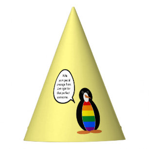 Gay Pride Praat Mevr Pinguïn Gepersonaliseerd Feesthoedjes