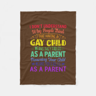 Gay Pride Proud Parent Ma Pap Ouderschap Quote Fleece Deken