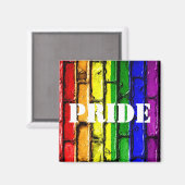 Gay pride Rainbow Bricks aimant (Recto/Verso)