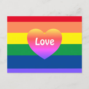 Gay Pride Rainbow Colorful Heart LGBTQ Briefkaart