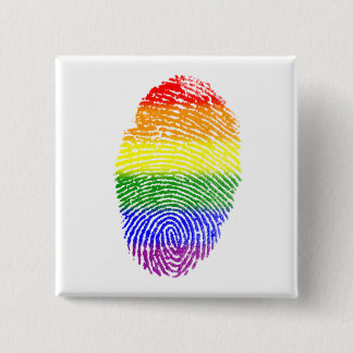 Gay Pride Rainbow Fingerprint Vierkante Button 5,1 Cm
