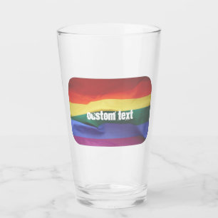 Gay Pride Rainbow Flag Aangepaste tekst Glas