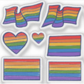 Gay Pride Rainbow Flag Art Sticker (Voorkant)