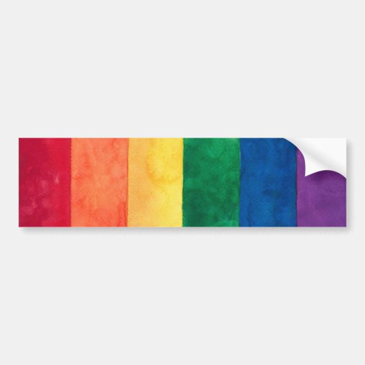 Gay Pride Rainbow Flag Bumpersticker (Voorkant)