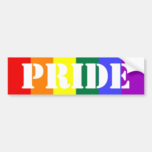 Gay Pride Rainbow Flag Bumpersticker (Voorkant)