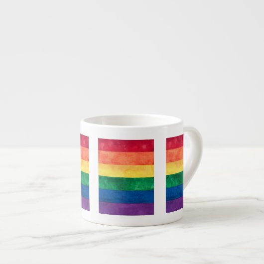 Gay Pride Rainbow Flag Espresso Kop (Voorkant rechts)