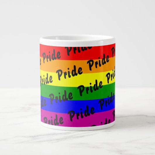 Gay Pride Rainbow Flag Extra Grote Beker (Voorkant)