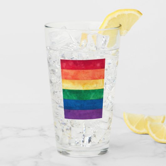 Gay Pride Rainbow Flag Glas (Achterkant ijs)