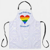 Gay Pride Rainbow Flag Heart Funky, gepersonalisee Schort (Voorkant)